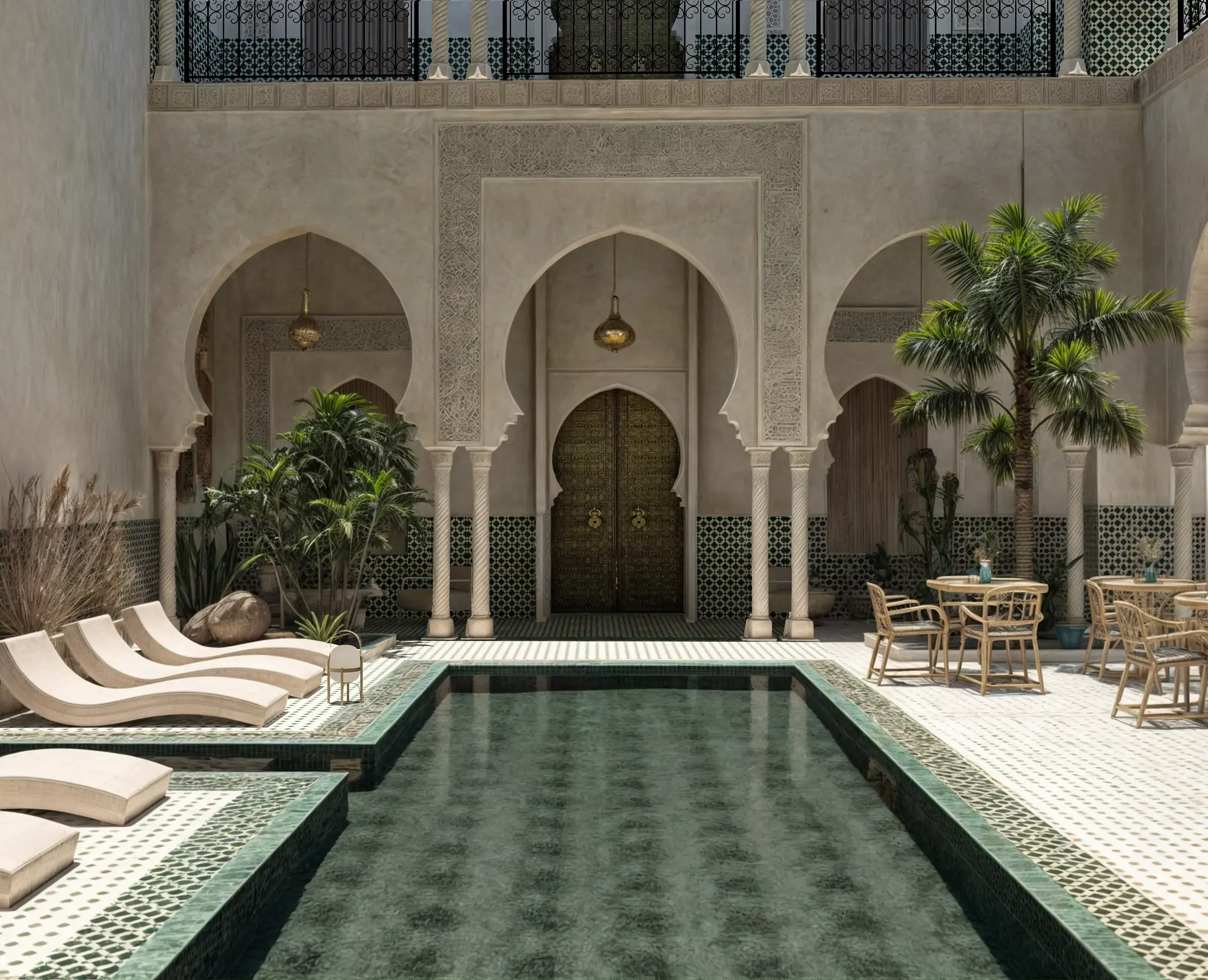 Riad courtyard in Marrakech